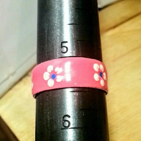 Sterling & pink enamel ring ring size 5.5 NWOT - Picture 4 of 4